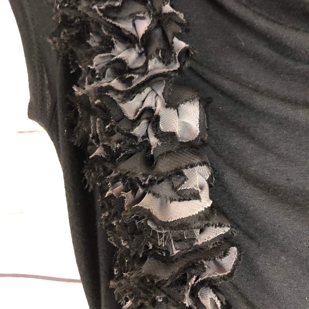 Ginger G Top Draped Ruched Embellished Ruffles - Picture 6 of 8
